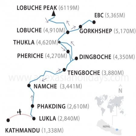 Lobuche Peak Climbing map